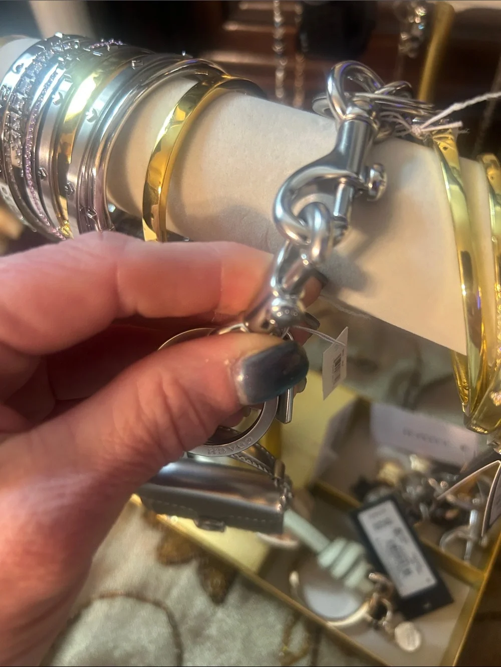 Coach Authentic Stamped coach, tabby bag charm silver retail $128